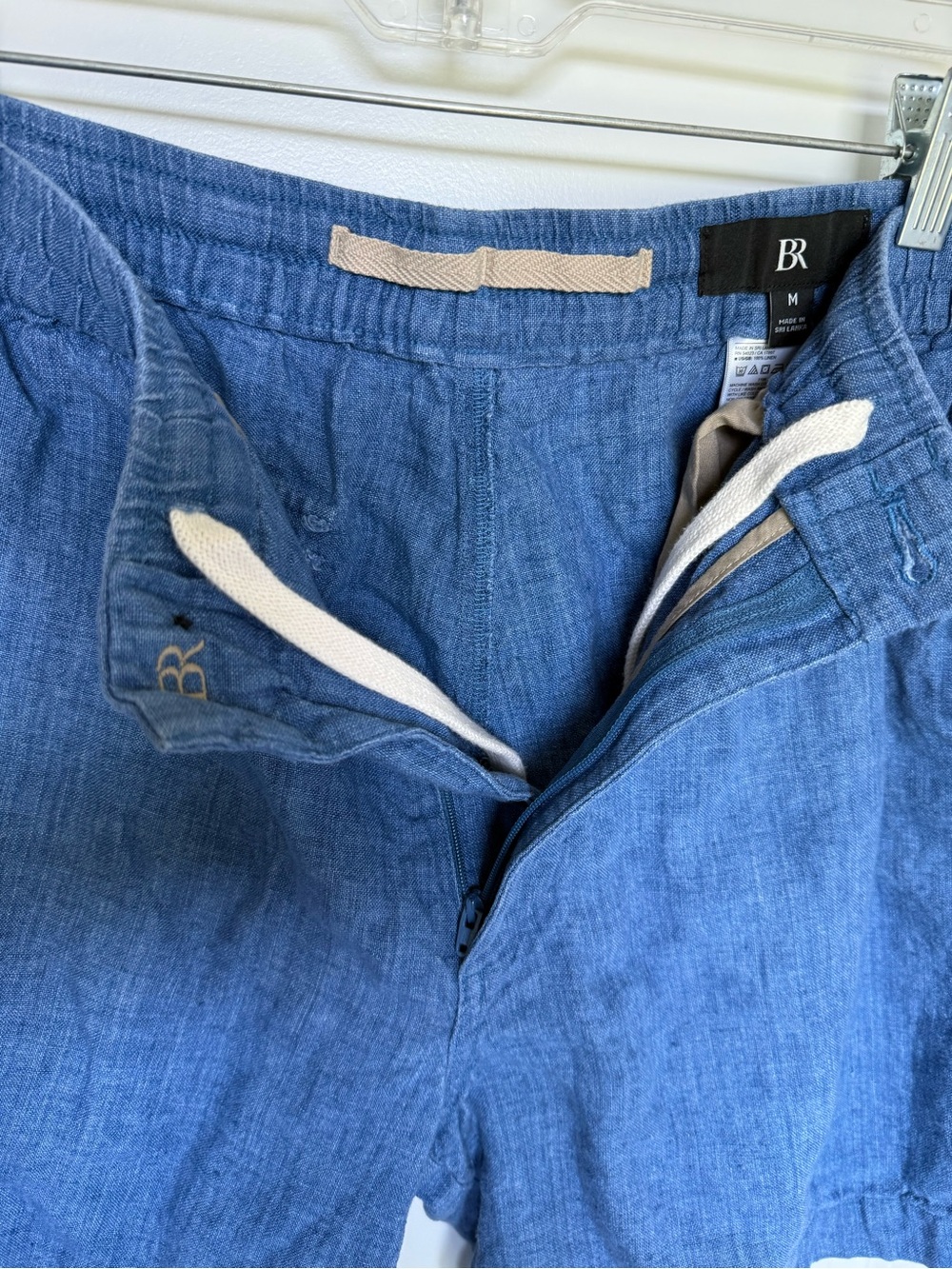 Banana Republic Linen Blue Flat Front Casual Shorts Cruise Summer Breathable Air - Picture 7 of 11